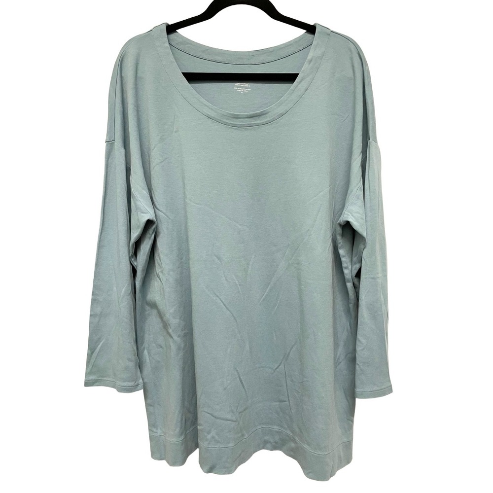 J.‎ Jill 100% Supima Cotton Simply Scoop Neck Tunic Long Sleeve Shirt Top Blouse